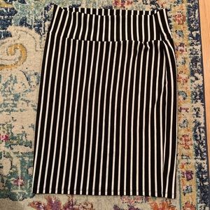 Black and white striped pencil skirt lularoe